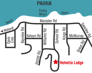 Helvetia Lodge Map - Paihia, NZ